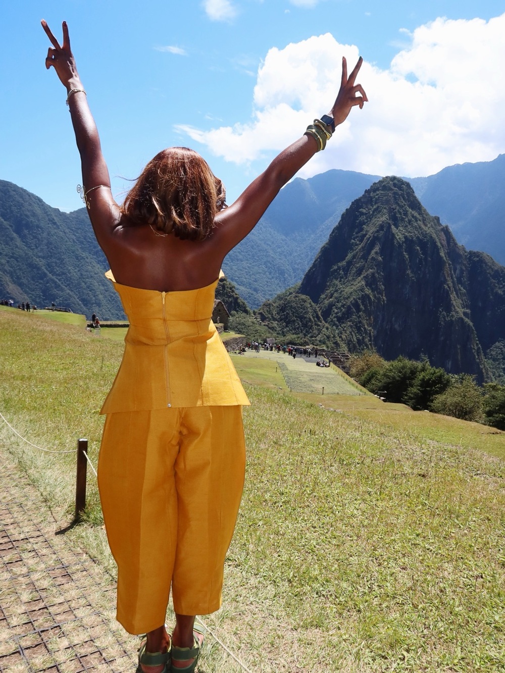 KNANFE Mustard Strapless 2-Piece Pant Set | UK 14 | Worn Once - Picture 3 of 8